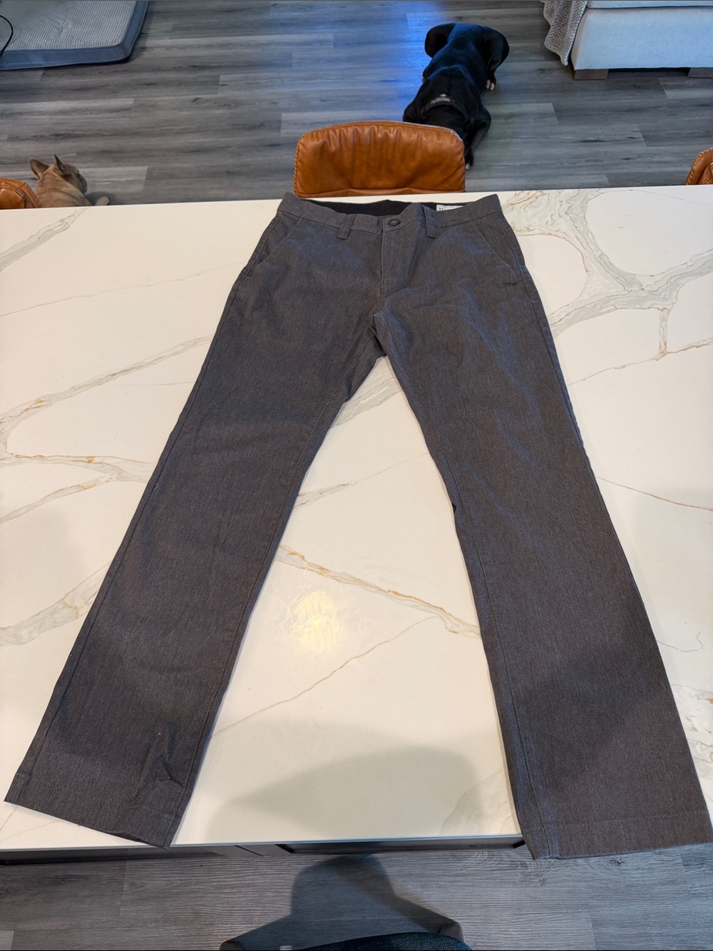 Volcom Black Pants with Yellow Logo Label